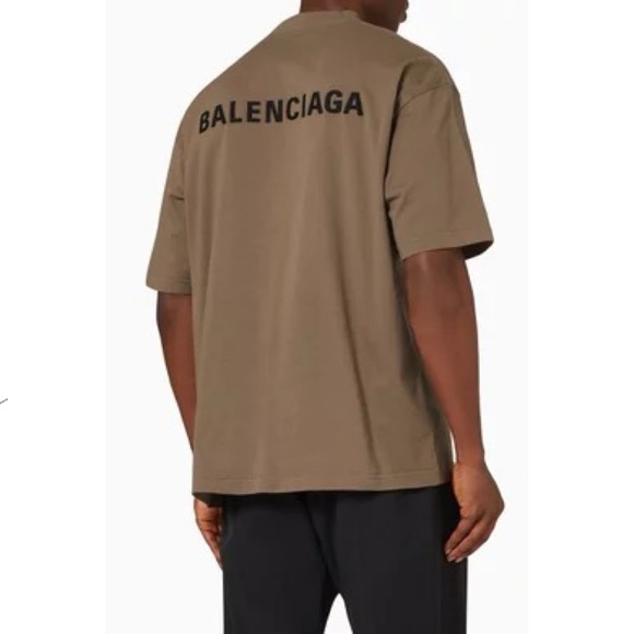 Balenciaga Brown Short Sleeve Tee Relaxed Fit